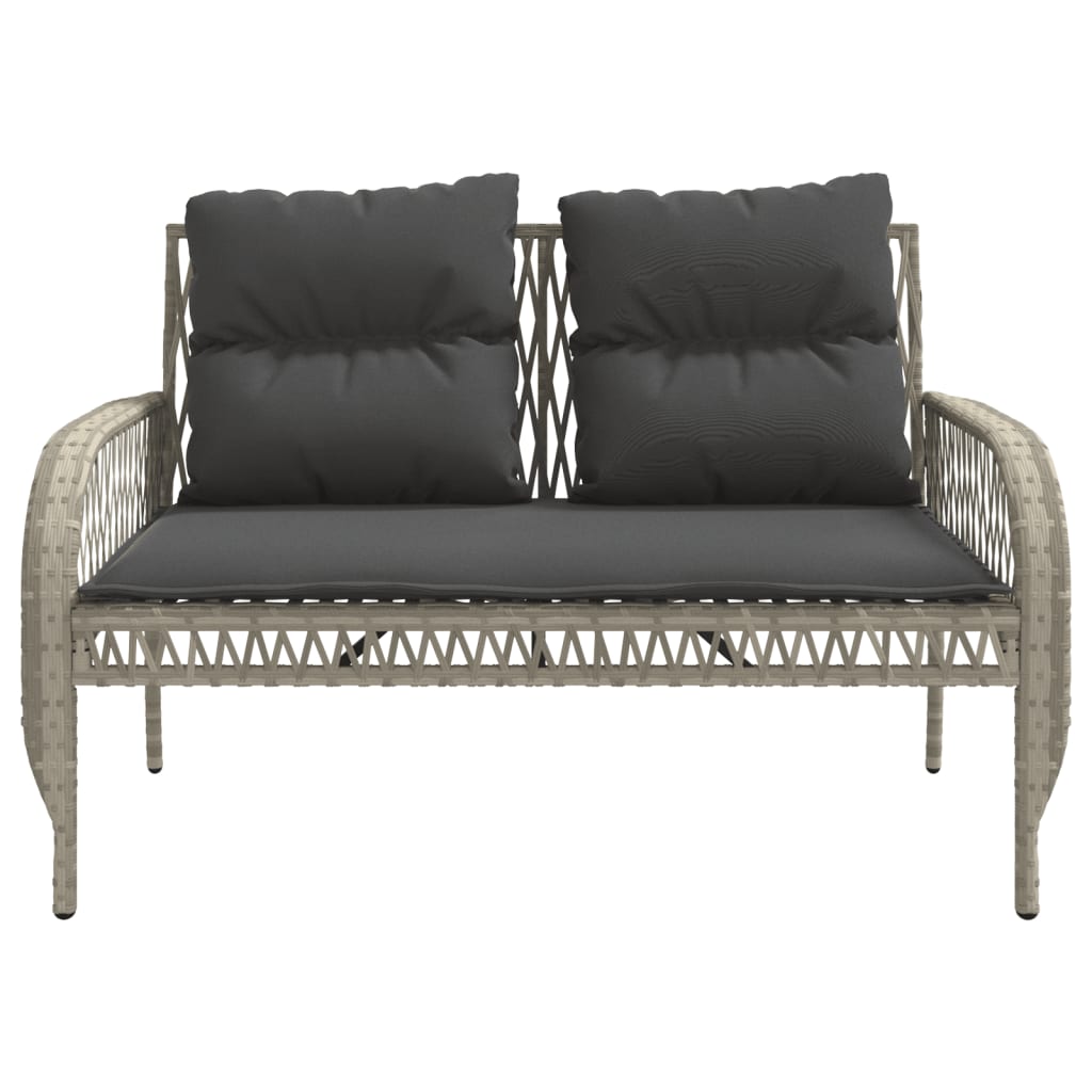 Set Divano da Giardino 4pz con Cuscini Grigio Chiaro Polyrattan | homemem39