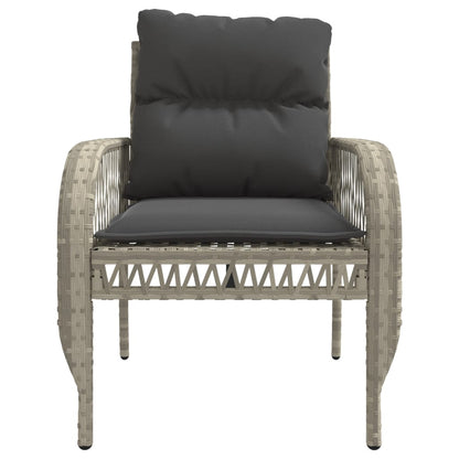 Set Divano da Giardino 4pz con Cuscini Grigio Chiaro Polyrattan | homemem39