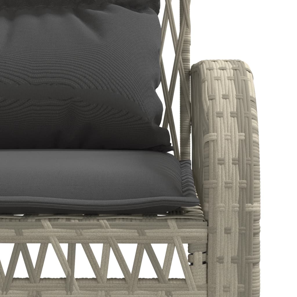 Set Divano da Giardino 4pz con Cuscini Grigio Chiaro Polyrattan | homemem39