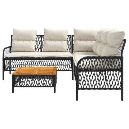 Set Divani da Giardino 2 pz con Cuscini in Polyrattan Nero - homemem39