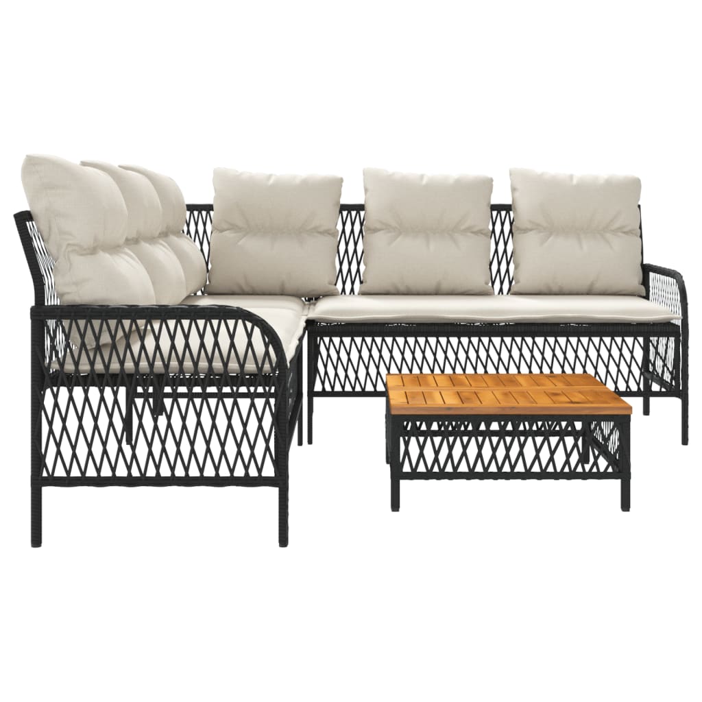 Set Divani da Giardino 2 pz con Cuscini in Polyrattan Nero - homemem39
