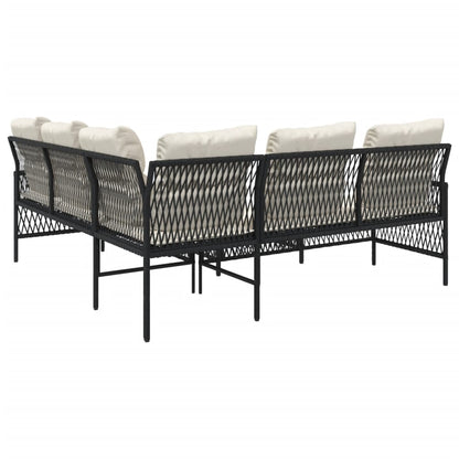 Set Divani da Giardino 2 pz con Cuscini in Polyrattan Nero - homemem39