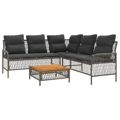Set Divano da Giardino 2 pz con Cuscini Grigio in Polyrattan | homemem39