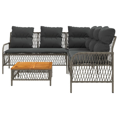 Set Divano da Giardino 2 pz con Cuscini Grigio in Polyrattan | homemem39