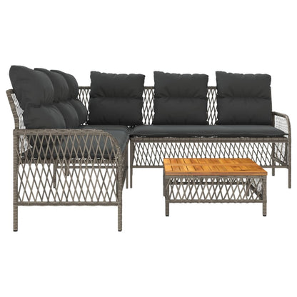 Set Divano da Giardino 2 pz con Cuscini Grigio in Polyrattan | homemem39