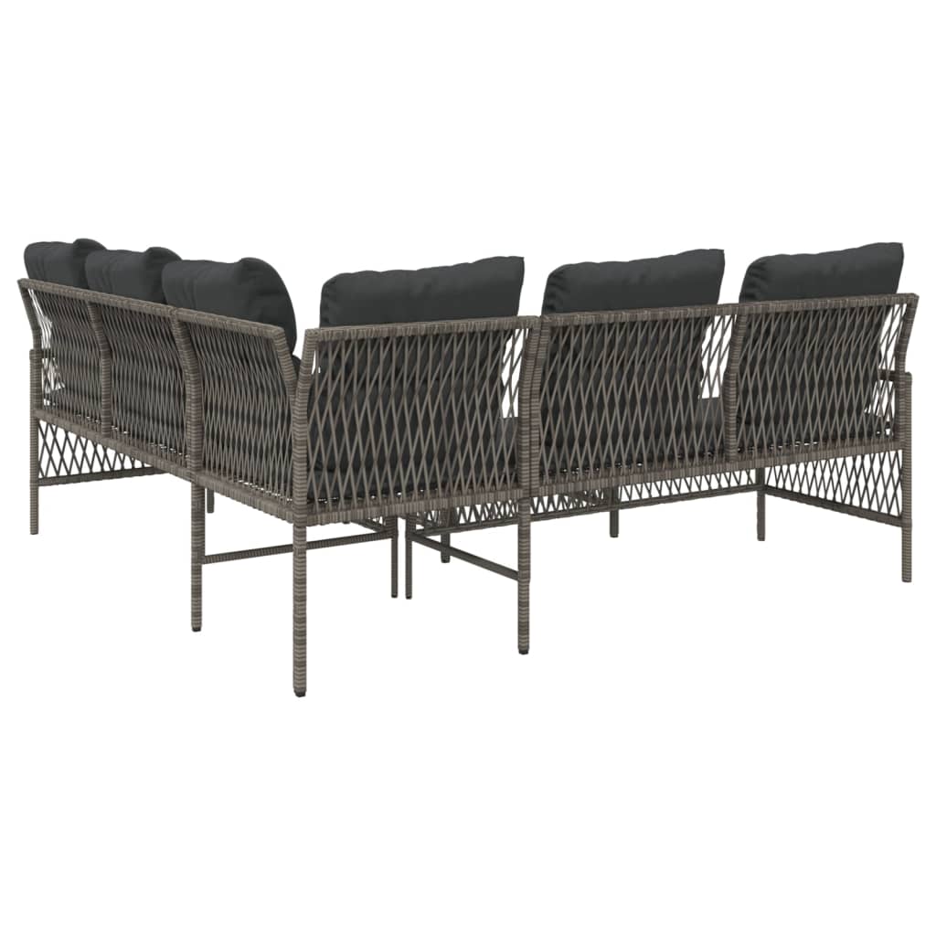 Set Divano da Giardino 2 pz con Cuscini Grigio in Polyrattan | homemem39