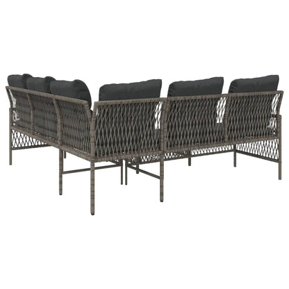 Set Divano da Giardino 2 pz con Cuscini Grigio in Polyrattan | homemem39