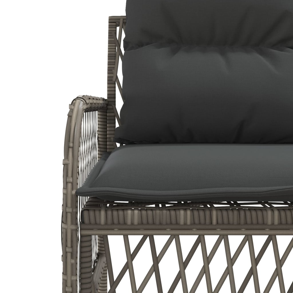 Set Divano da Giardino 2 pz con Cuscini Grigio in Polyrattan | homemem39