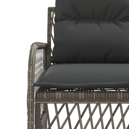 Set Divano da Giardino 2 pz con Cuscini Grigio in Polyrattan | homemem39