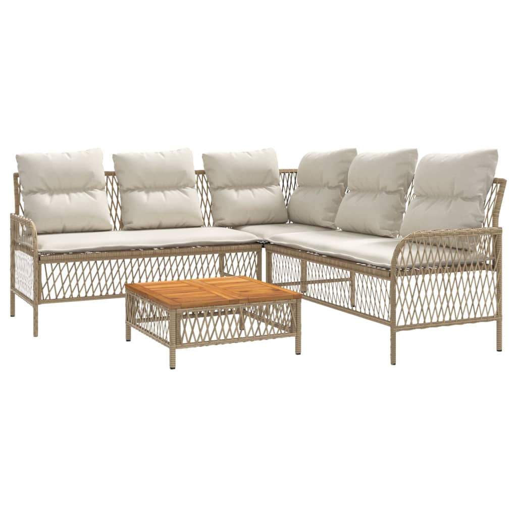 Set Divani da Giardino 2 pz con Cuscini Beige in Polyrattan - homemem39