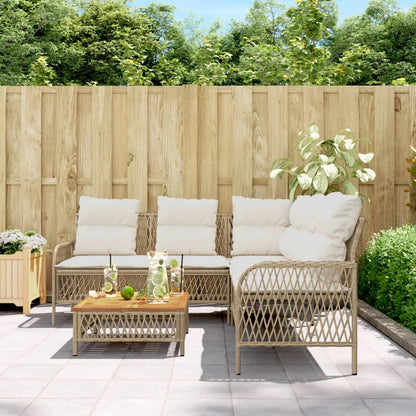Set Divani da Giardino 2 pz con Cuscini Beige in Polyrattan - homemem39