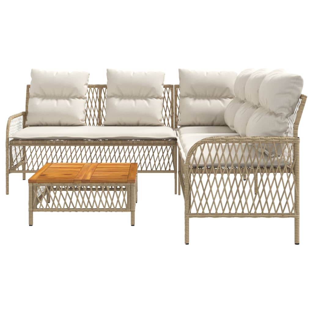 Set Divani da Giardino 2 pz con Cuscini Beige in Polyrattan - homemem39