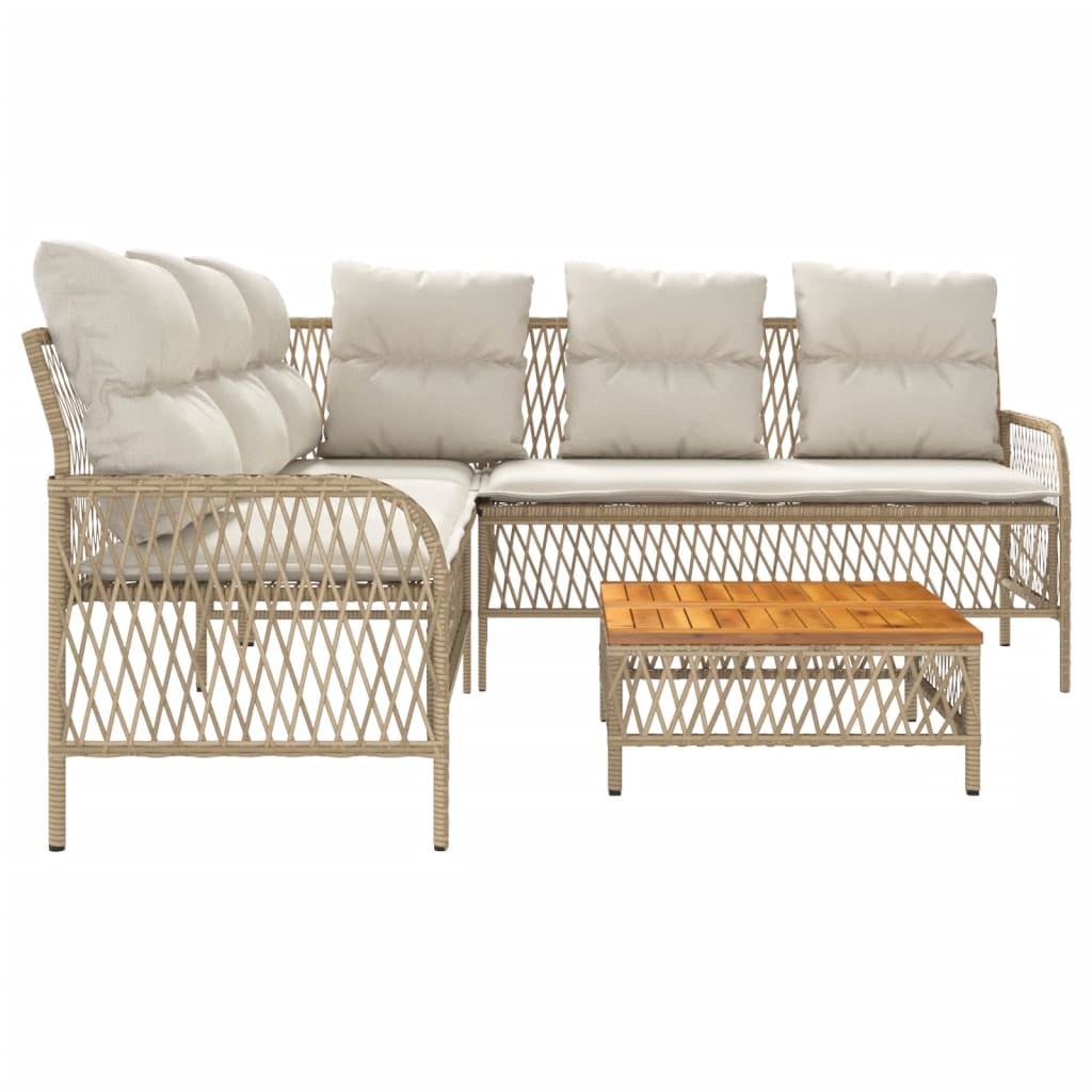 Set Divani da Giardino 2 pz con Cuscini Beige in Polyrattan - homemem39