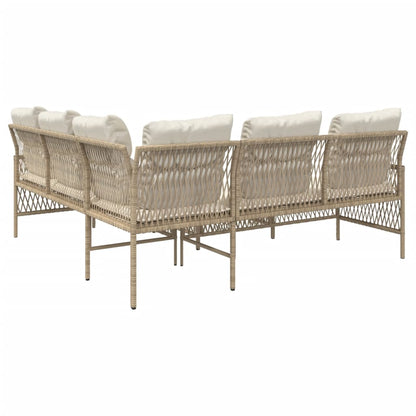 Set Divani da Giardino 2 pz con Cuscini Beige in Polyrattan - homemem39