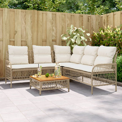 Set Divani da Giardino 2 pz con Cuscini Beige in Polyrattan - homemem39