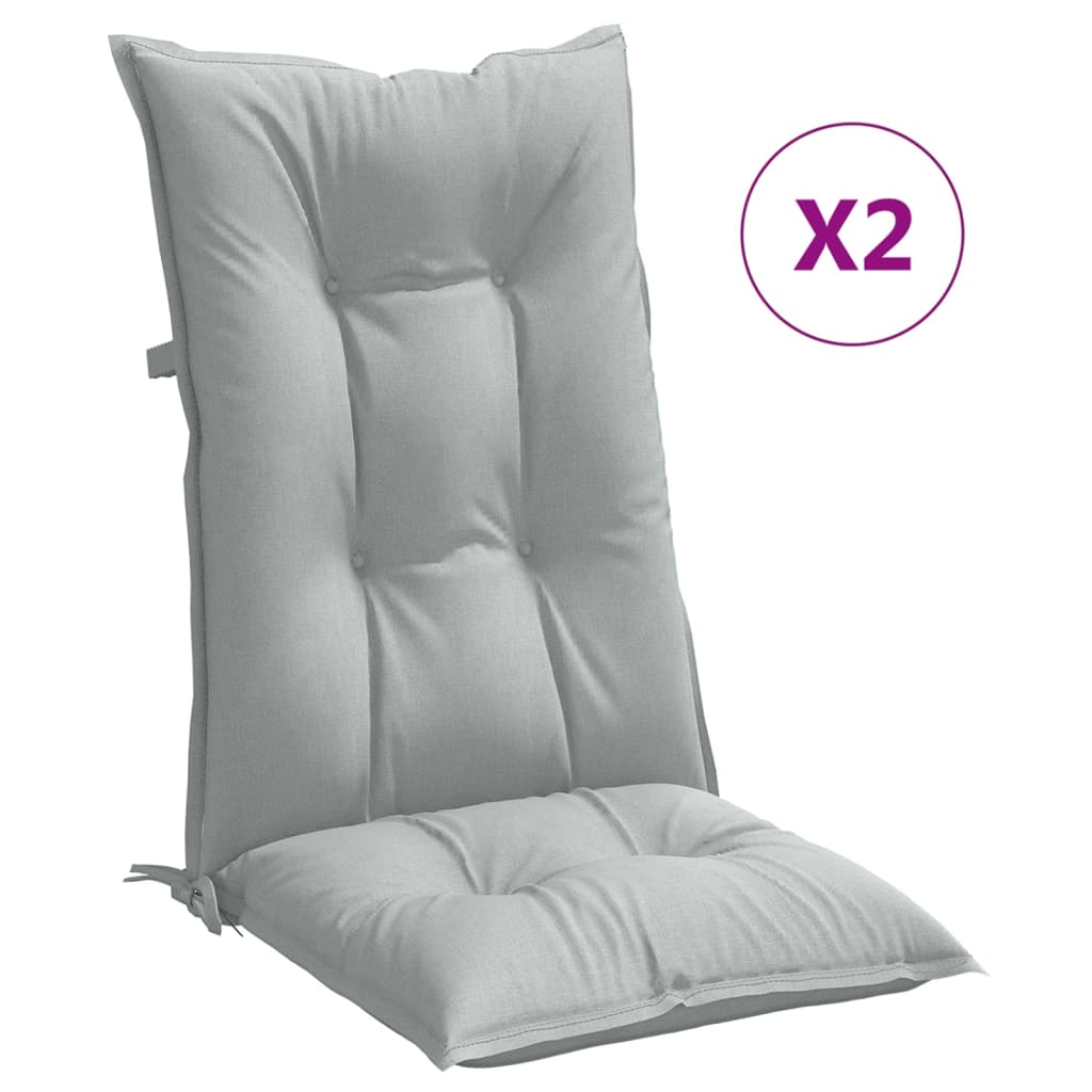 Cuscini Sedia Schiena Alta 2 Grigio Mélange 120x50x7 Tessuto | homemem39