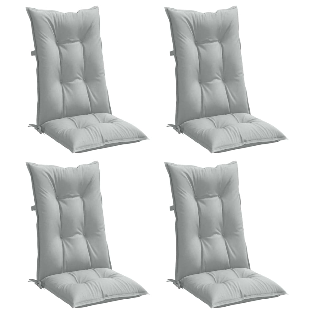 Cuscini Sedia Schiena Alta 4 Grigio Mélange 120x50x7 Tessuto | homemem39