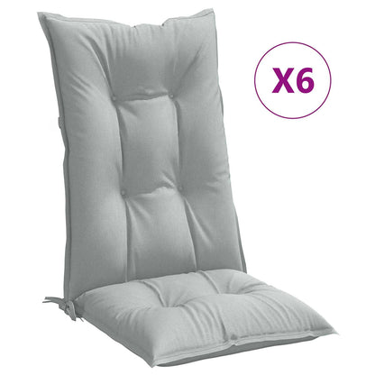 Cuscini Sedia Schiena Alta 6 Grigio Mélange 120x50x7 Tessuto