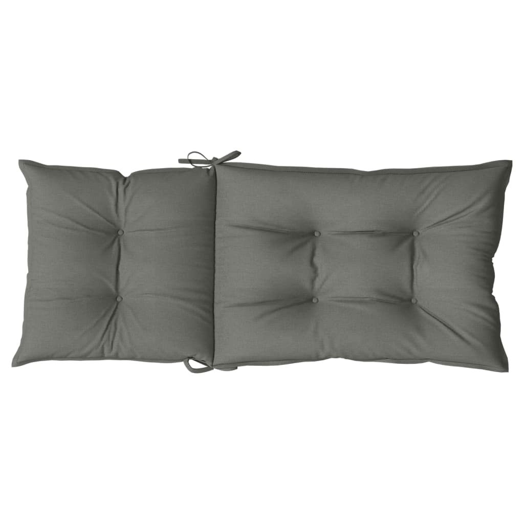 Cuscini Sedia Schiena Alta 2 Grigio Mélange 120x50x7 Tessuto