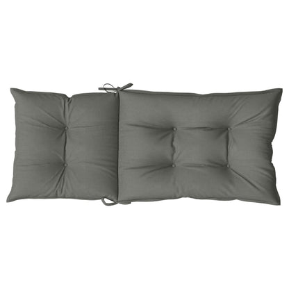 Cuscini Sedia Schiena Alta 2 Grigio Mélange 120x50x7 Tessuto