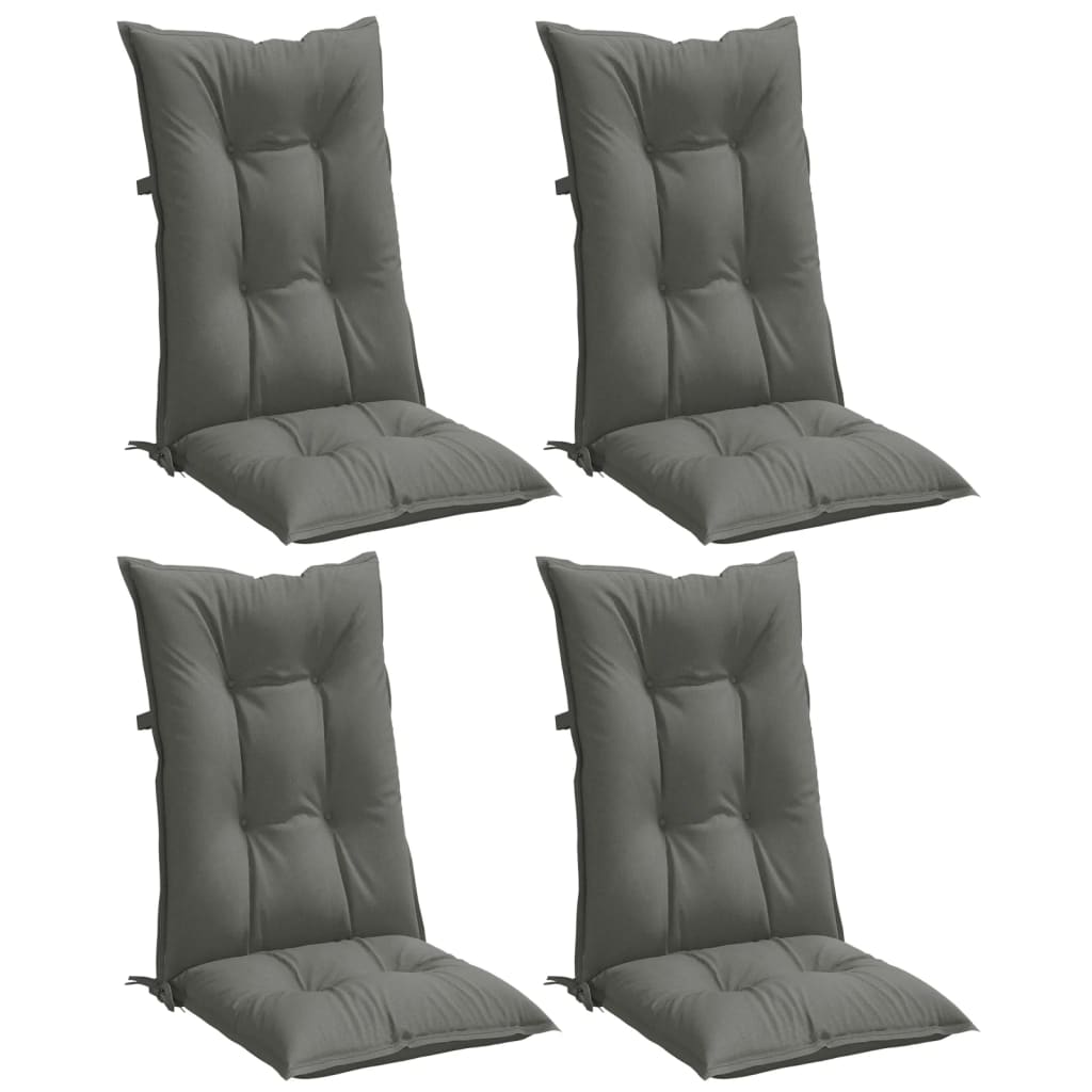 Cuscini Sedia Schiena Alta 4 Grigio Mélange 120x50x7 Tessuto | homemem39