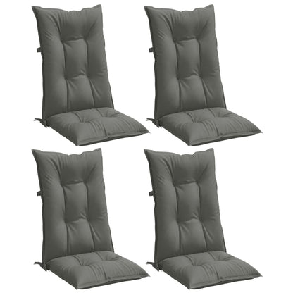 High Back Chair Cushions 4 Mélange Gray 120x50x7 Fabric