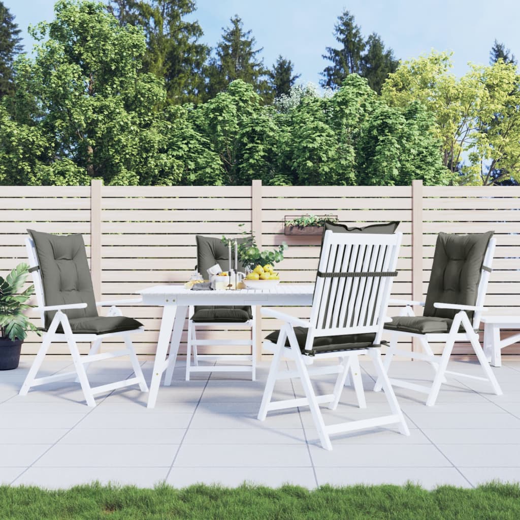 Cuscini Sedia Schiena Alta 4 Grigio Mélange 120x50x7 Tessuto | homemem39