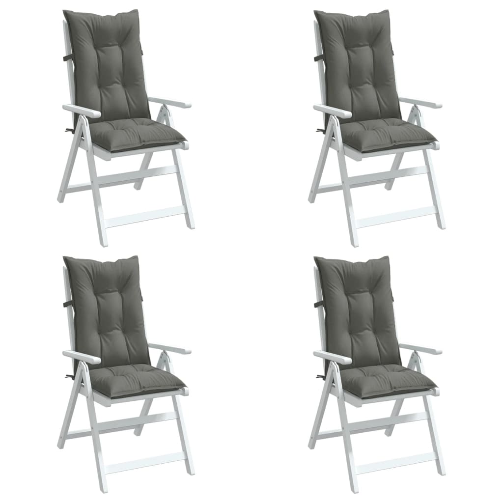 Cuscini Sedia Schiena Alta 4 Grigio Mélange 120x50x7 Tessuto | homemem39