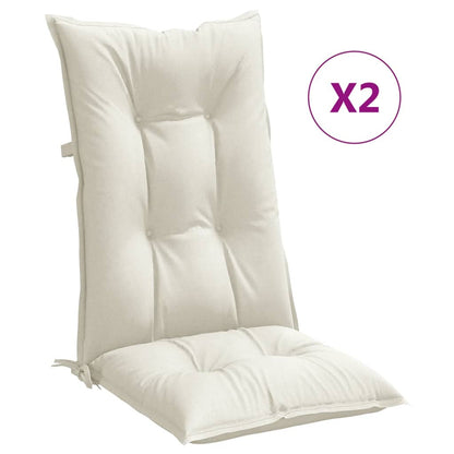 Cuscini Sedia Schiena Alta 2 Crema Mélange 120x50x7 Tessuto | homemem39