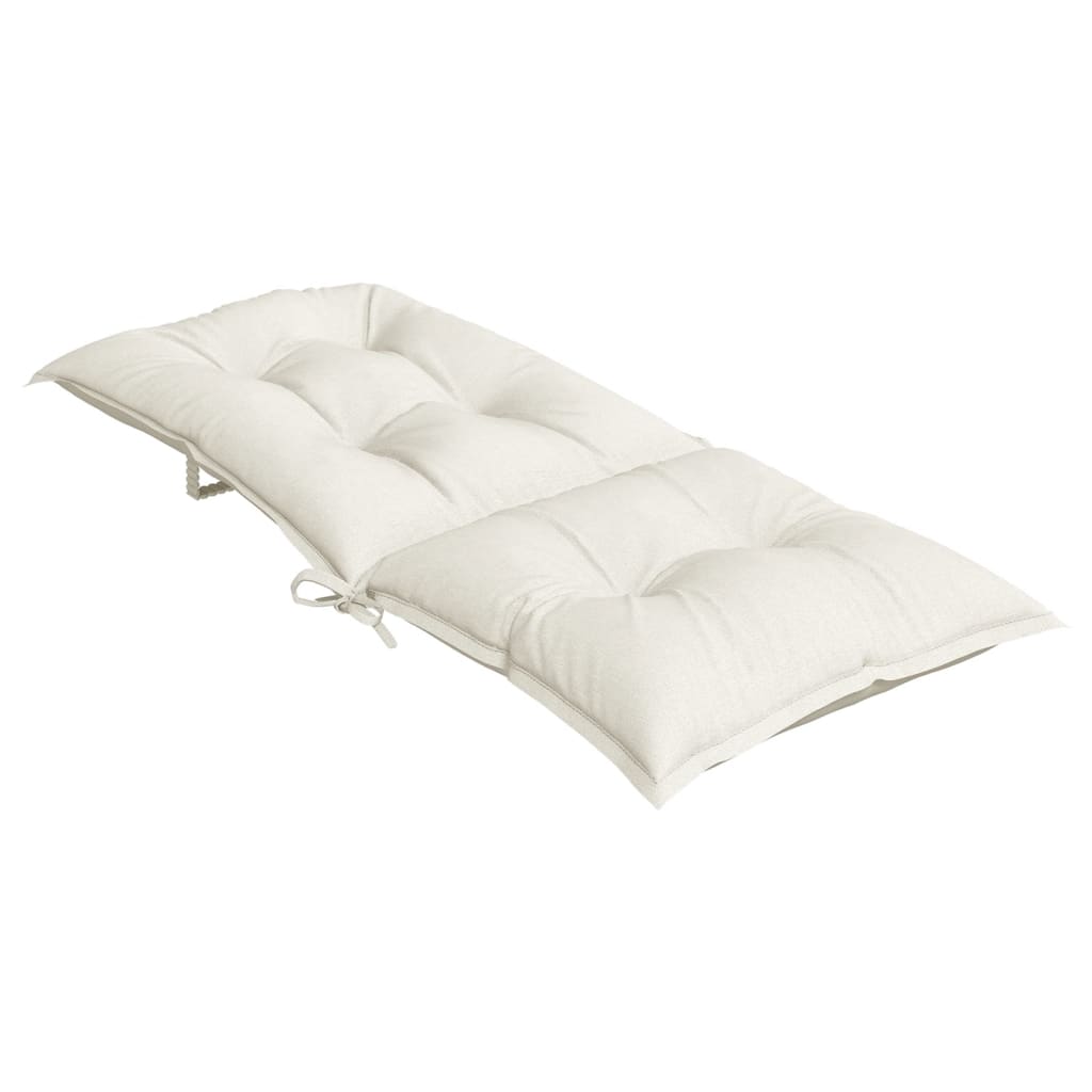 Cuscini Sedia Schiena Alta 2 Crema Mélange 120x50x7 Tessuto | homemem39