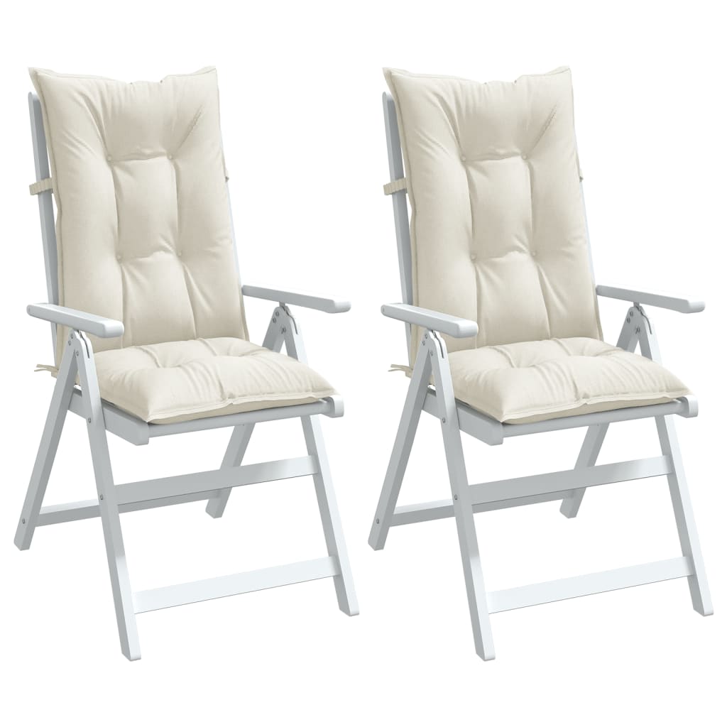Cuscini Sedia Schiena Alta 2 Crema Mélange 120x50x7 Tessuto | homemem39