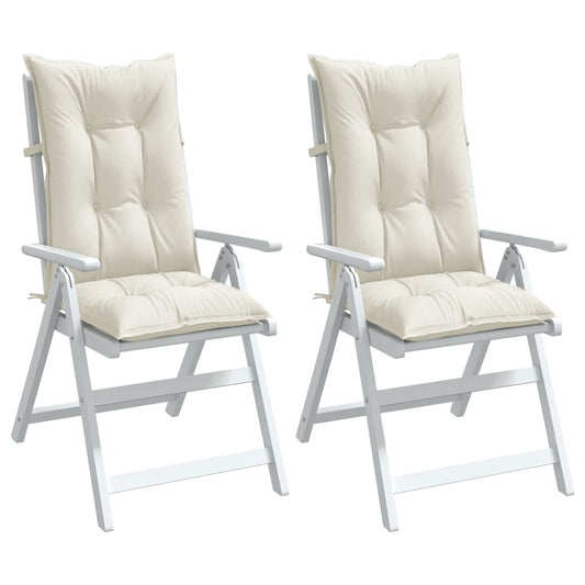 Cuscini Sedia Schiena Alta 2 Crema Mélange 120x50x7 Tessuto | homemem39