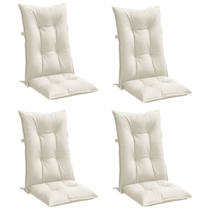 Cuscini Sedia Schiena Alta 4 Crema Mélange 120x50x7 Tessuto | homemem39