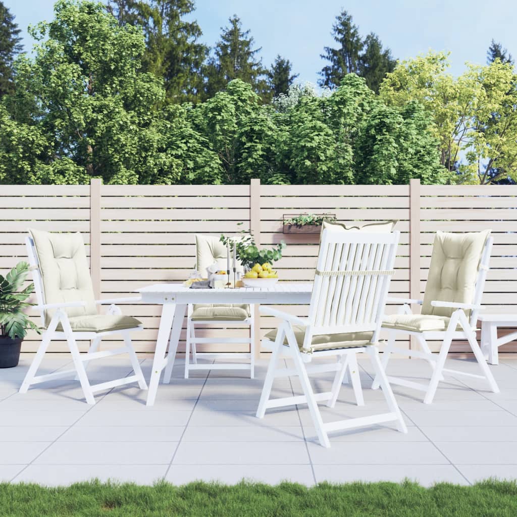 Cuscini Sedia Schiena Alta 4 Crema Mélange 120x50x7 Tessuto | homemem39