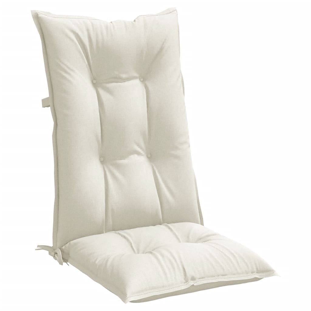 Cuscini Sedia Schiena Alta 4 Crema Mélange 120x50x7 Tessuto | homemem39