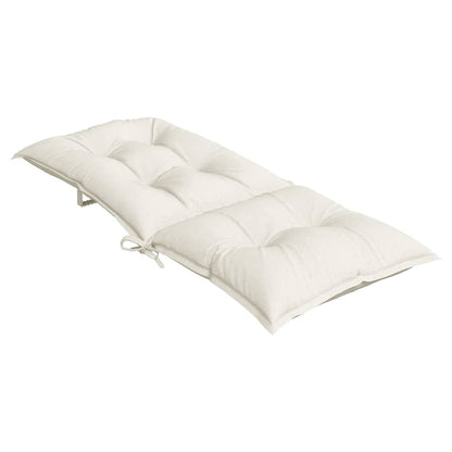 Cuscini Sedia Schiena Alta 4 Crema Mélange 120x50x7 Tessuto