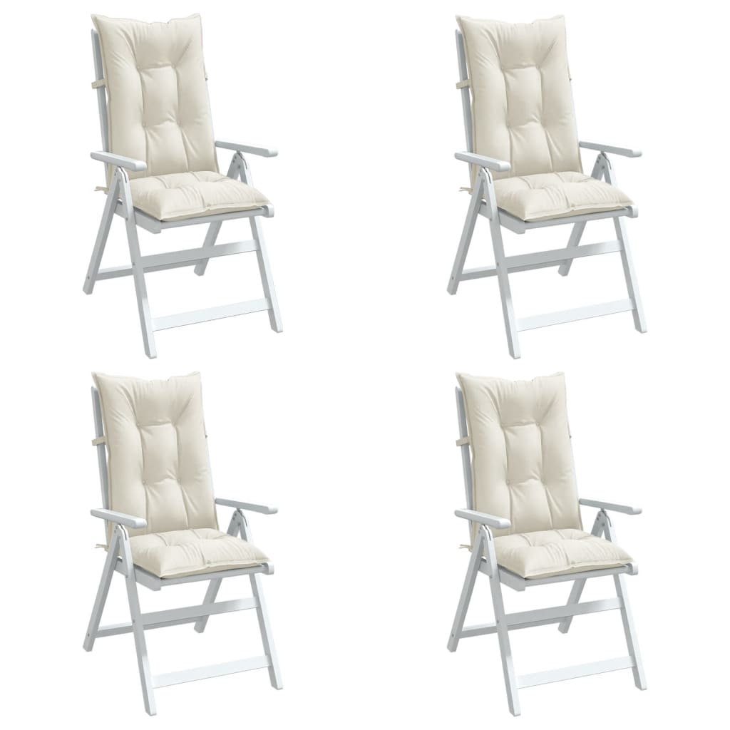 Cuscini Sedia Schiena Alta 4 Crema Mélange 120x50x7 Tessuto | homemem39