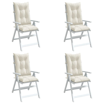 Cuscini Sedia Schiena Alta 4 Crema Mélange 120x50x7 Tessuto