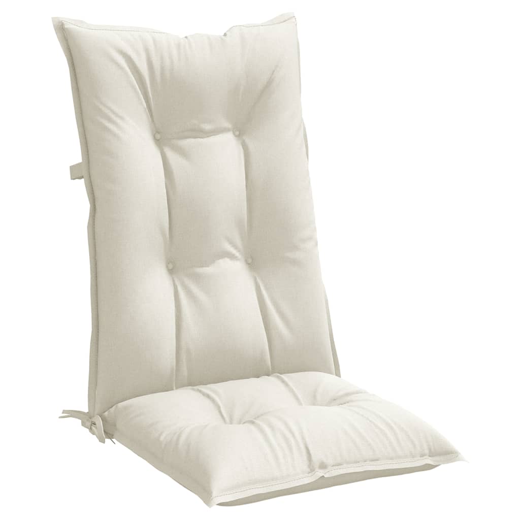 Cuscini Sedia Schiena Alta 6 Crema Mélange 120x50x7 Tessuto | homemem39