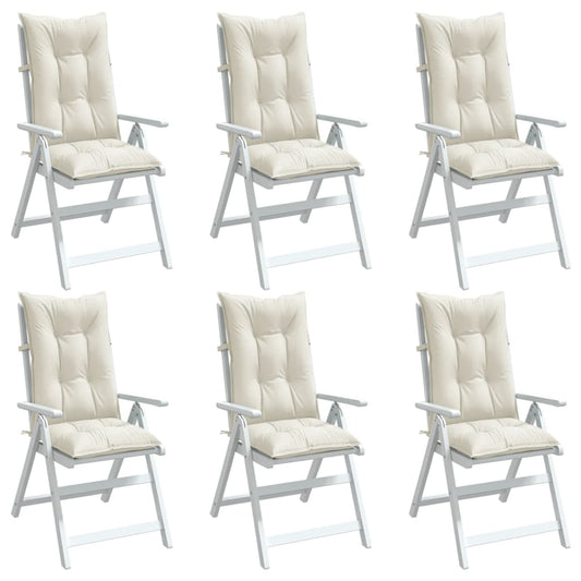 Cuscini Sedia Schiena Alta 6 Crema Mélange 120x50x7 Tessuto | homemem39