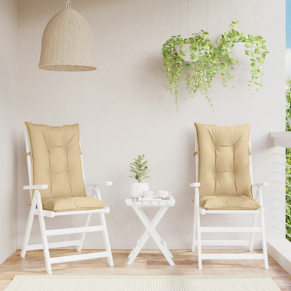 Cuscini Sedia Schiena Alta 2 Beige Mélange 120x50x7 Tessuto | homemem39
