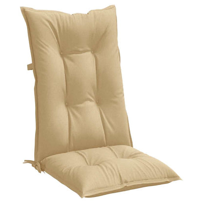 Cuscini Sedia Schiena Alta 2 Beige Mélange 120x50x7 Tessuto