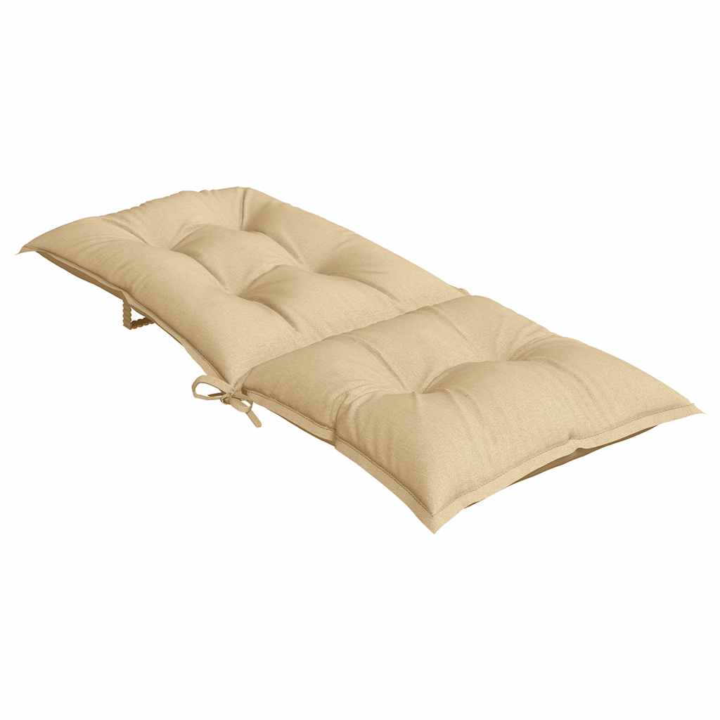 Cuscini Sedia Schiena Alta 2 Beige Mélange 120x50x7 Tessuto