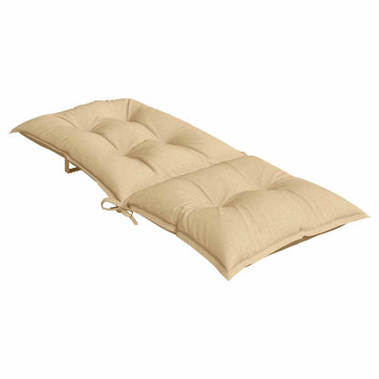 Cuscini Sedia Schiena Alta 2 Beige Mélange 120x50x7 Tessuto