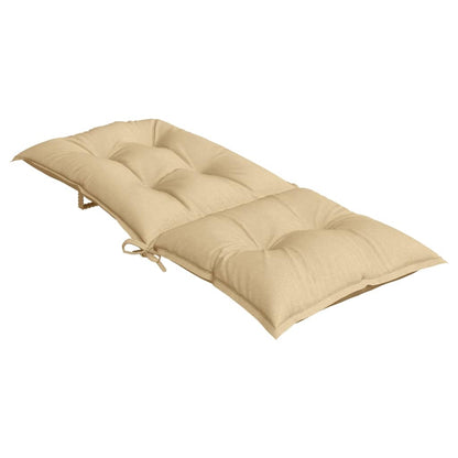 Cuscini Sedia Schiena Alta 2 Beige Mélange 120x50x7 Tessuto | homemem39