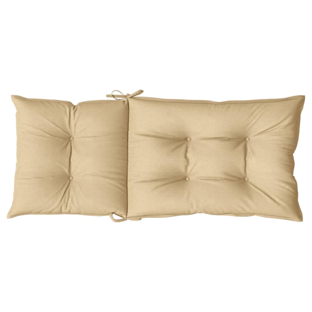 Cuscini Sedia Schiena Alta 2 Beige Mélange 120x50x7 Tessuto | homemem39