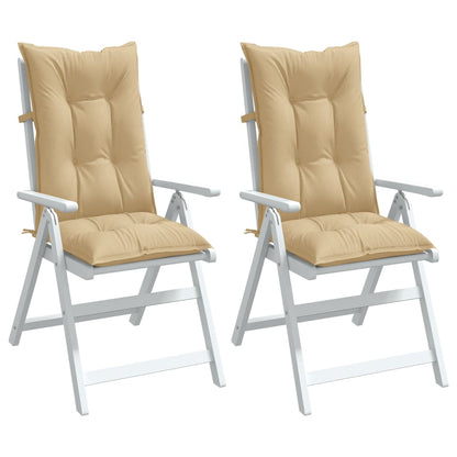 Cuscini Sedia Schiena Alta 2 Beige Mélange 120x50x7 Tessuto | homemem39