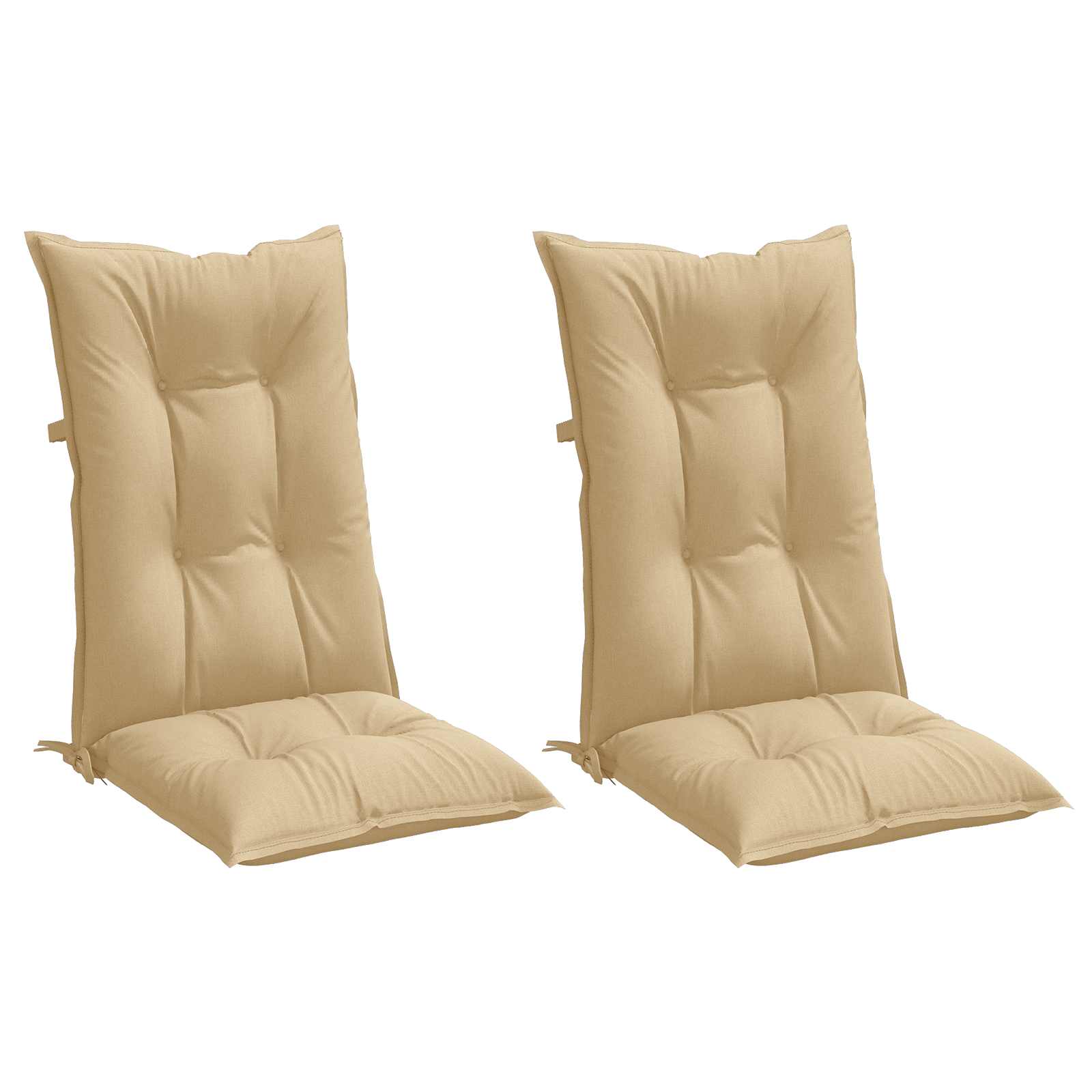 Cuscini Sedia Schiena Alta 2 Beige Mélange 120x50x7 Tessuto | homemem39