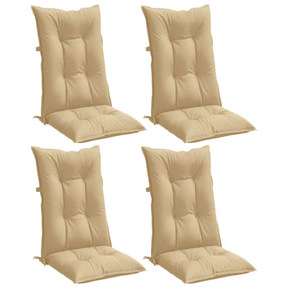 Cuscini Sedia Schiena Alta 4 Beige Mélange 120x50x7 Tessuto | homemem39