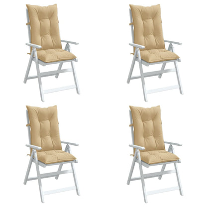Cuscini Sedia Schiena Alta 4 Beige Mélange 120x50x7 Tessuto | homemem39